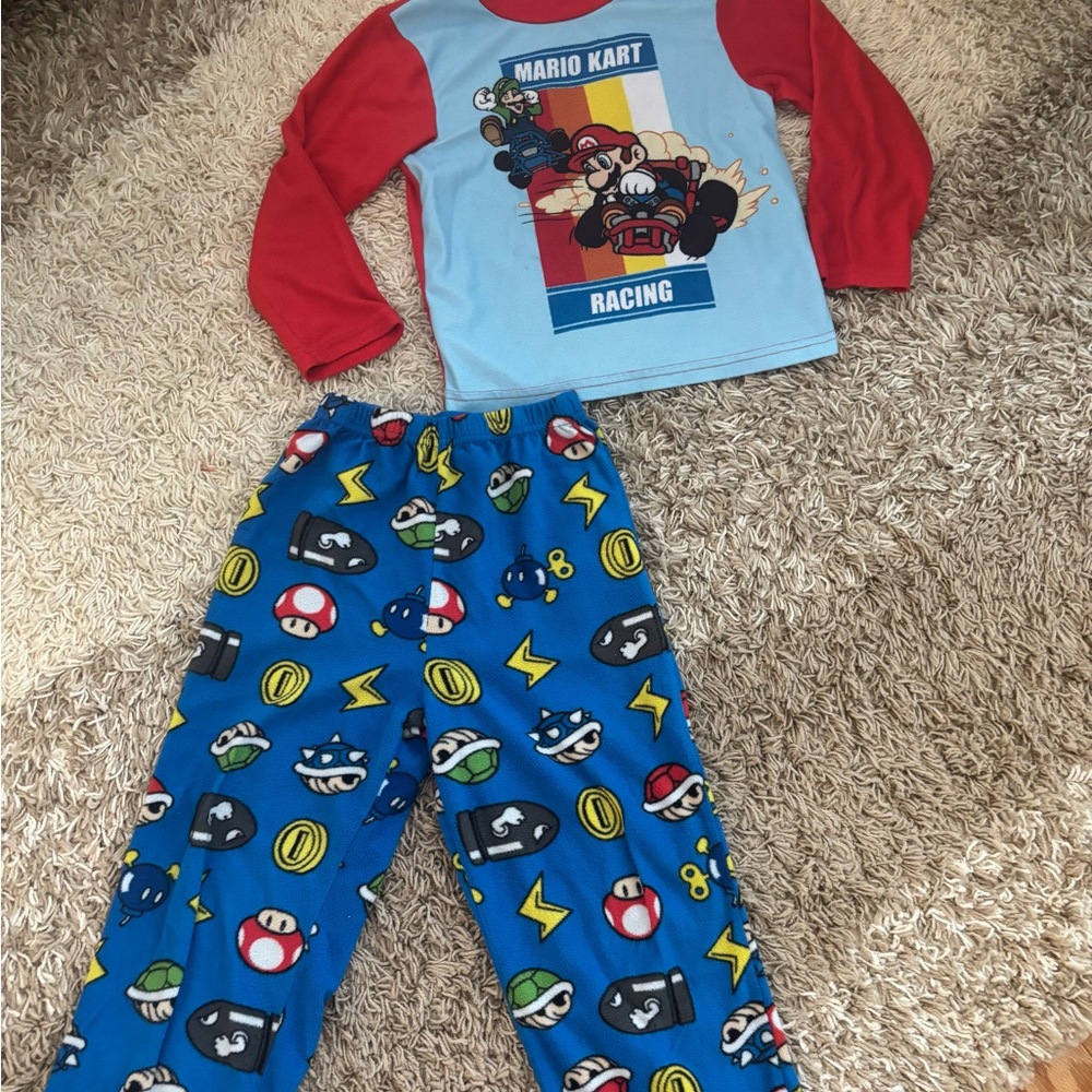 Kids Mario Kart Pajama Set - Blue and Red